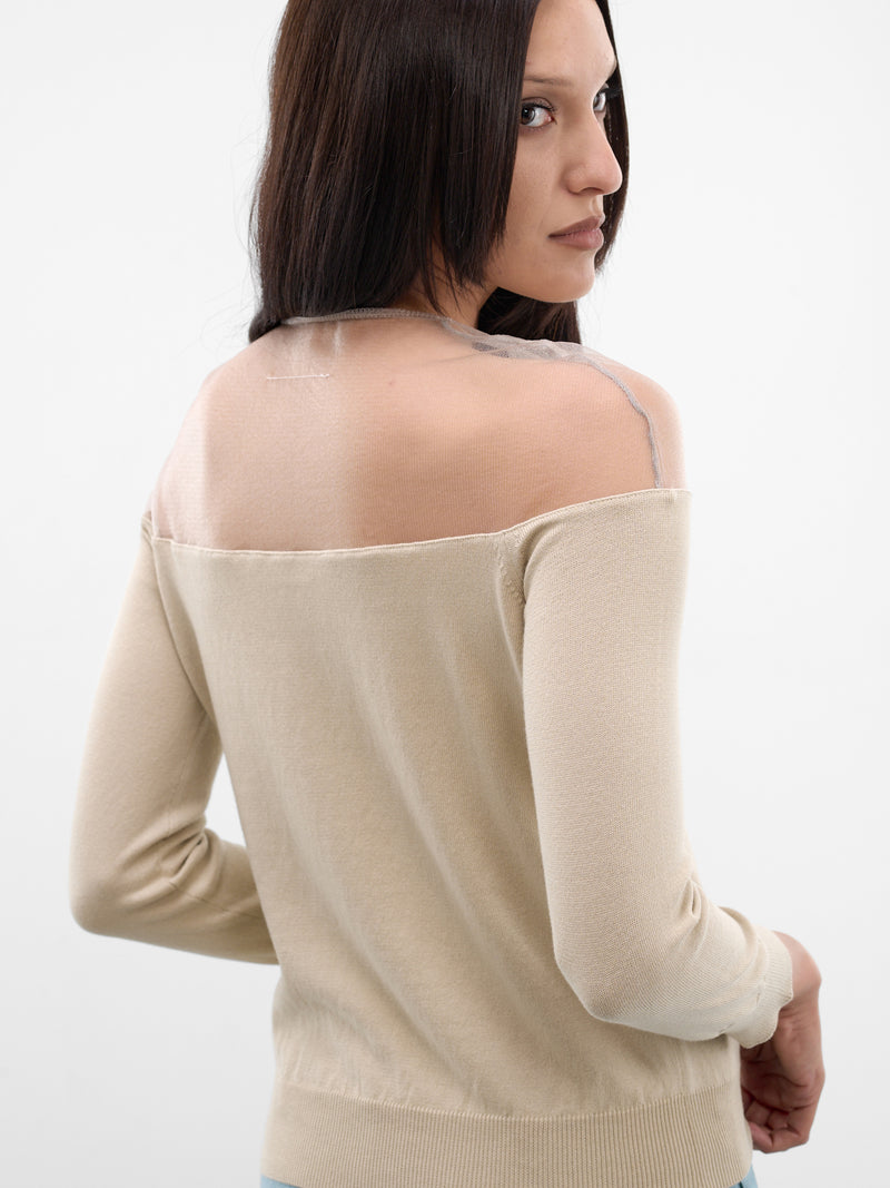 MM6 MAISON MARGIELA Transparent Shoulder Cardigan | H.Lorenzo - detail 2
