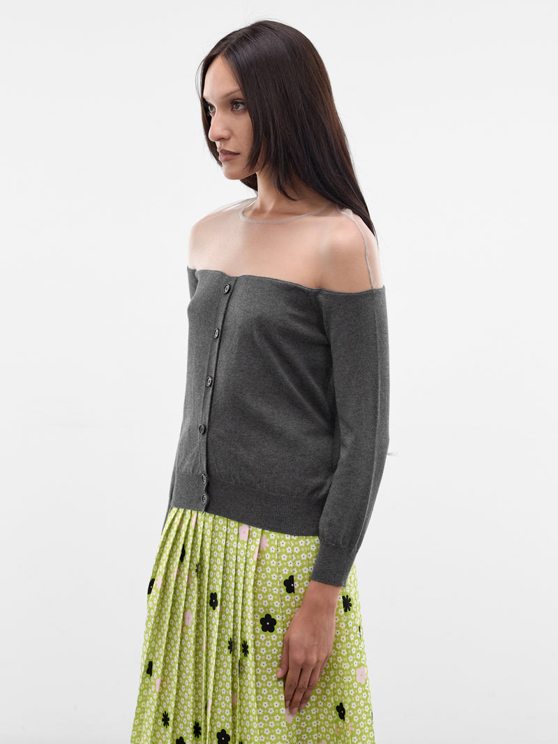 MM6 MAISON MARGIELA Transparent Shoulder Cardigan | H.Lorenzo - side