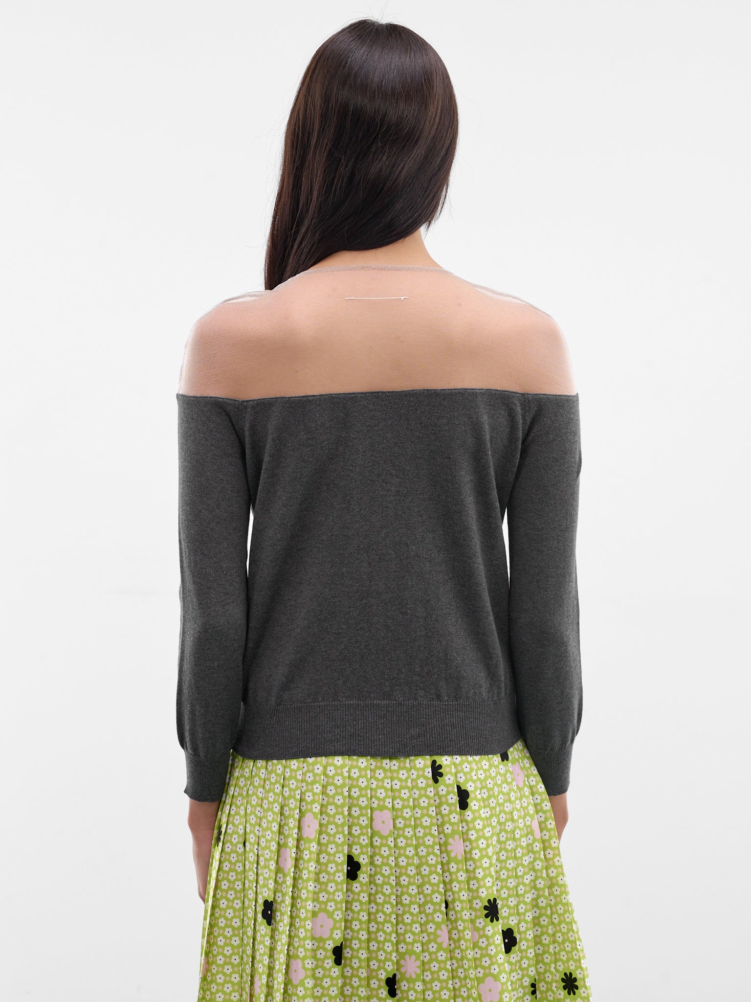 MM6 MAISON MARGIELA Transparent Shoulder Cardigan | H.Lorenzo - back