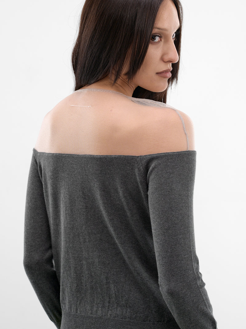 MM6 MAISON MARGIELA Transparent Shoulder Cardigan | H.Lorenzo - detail 2