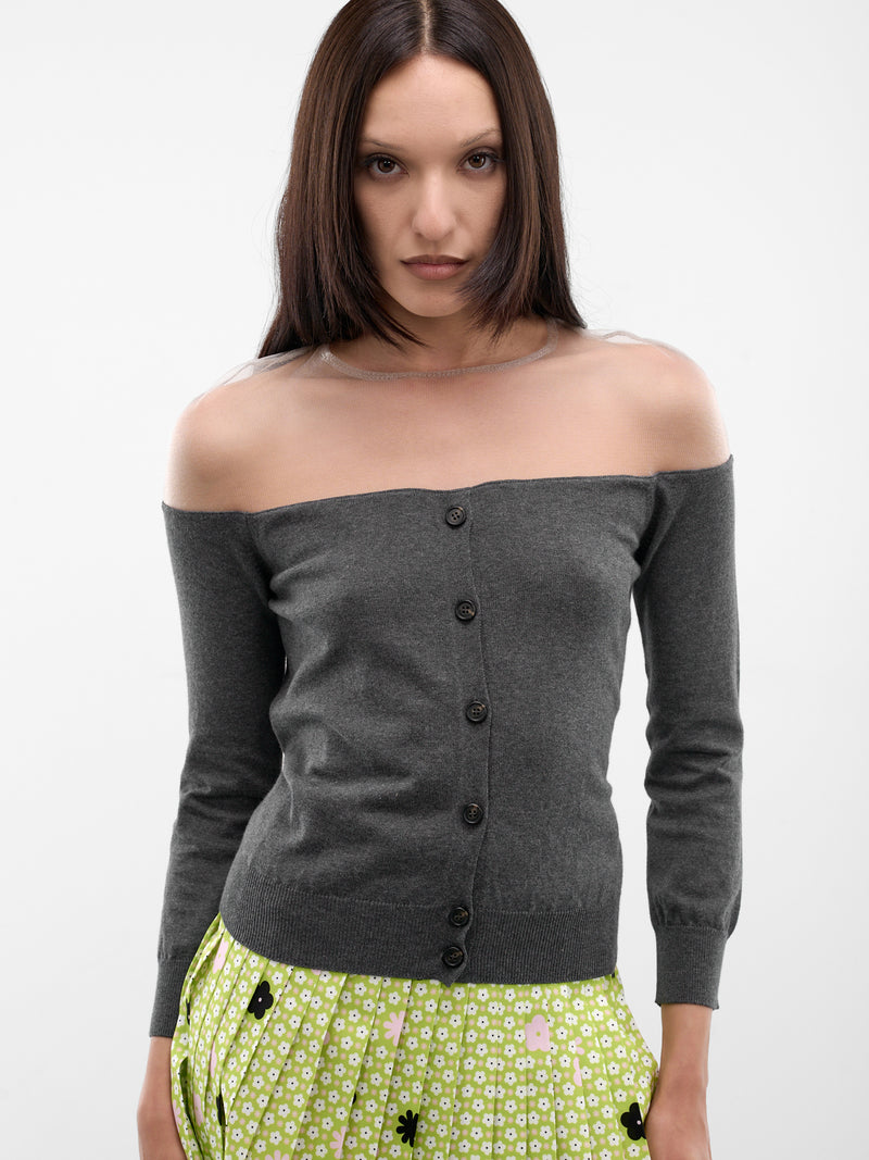 MM6 MAISON MARGIELA Transparent Shoulder Cardigan | H.Lorenzo - detail 1