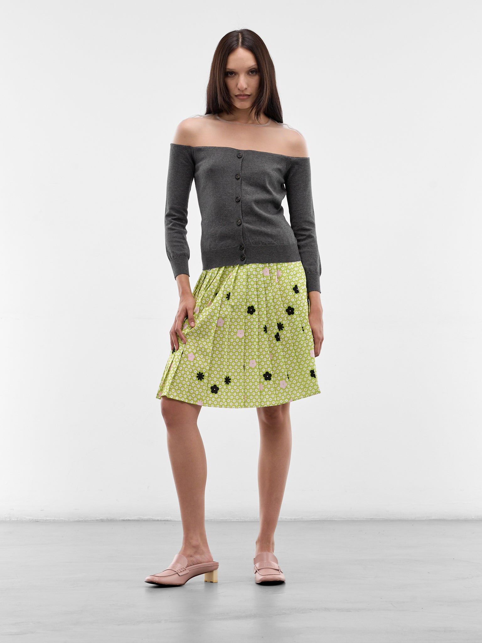 Pink Leather Penny Loafer Mules (S66WX0074-P7560-LIGHT-PINK-PAS)