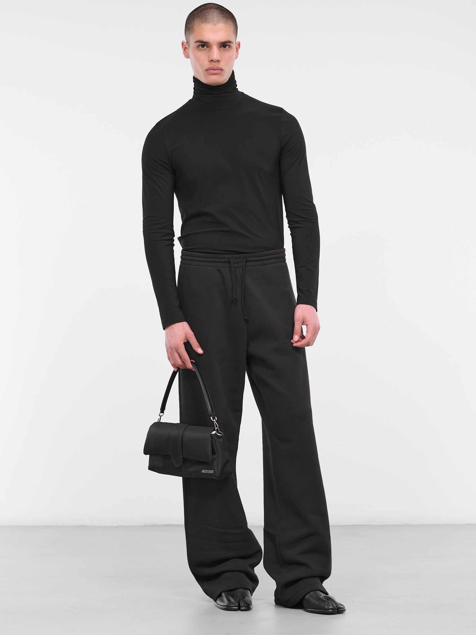 Wide Sweat Pants (S62KB0182-S25596-BLACK)