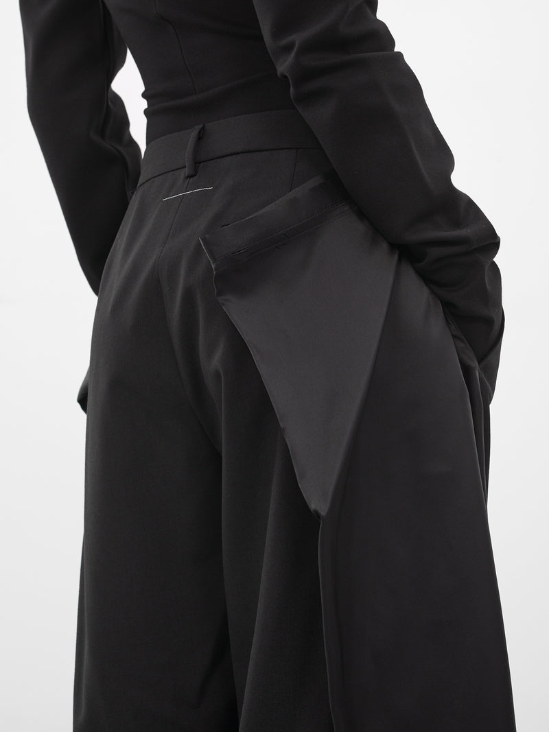 Black Deconstructed Wrap Layering Trousers (S62KB0246-M35436-899-BLACK)