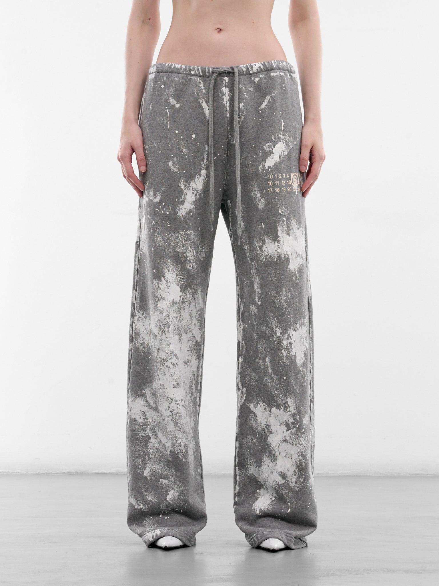 Gray Cotton Paint Splatter Sweatpants (S62KB0263-S25337-853M-GREY)