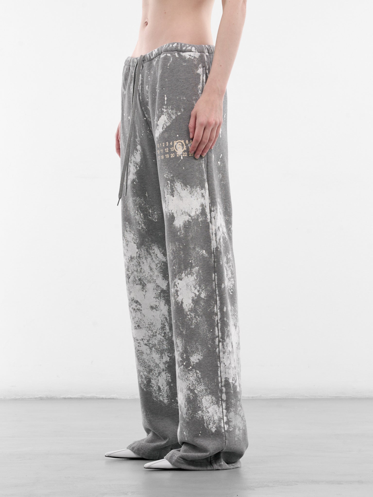 Gray Cotton Paint Splatter Sweatpants (S62KB0263-S25337-853M-GREY)