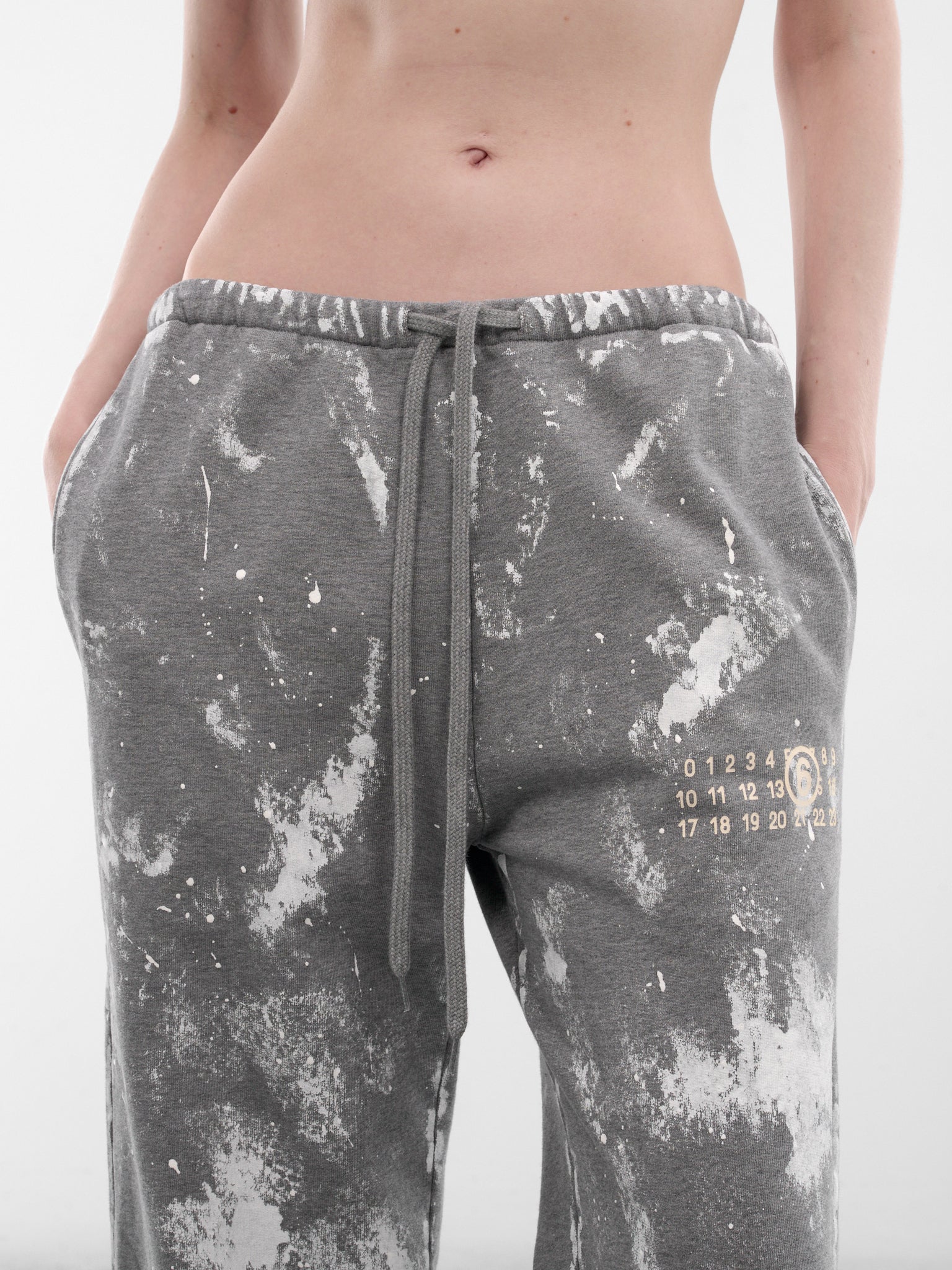 Gray Cotton Paint Splatter Sweatpants (S62KB0263-S25337-853M-GREY)