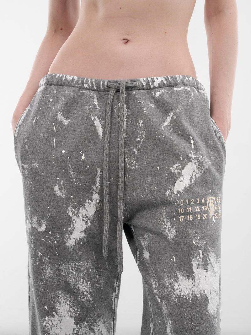 Gray Cotton Paint Splatter Sweatpants (S62KB0263-S25337-853M-GREY)