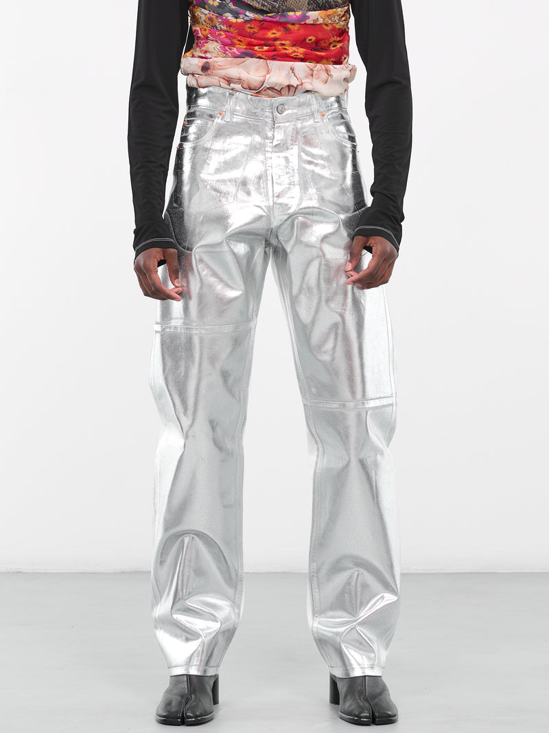 Metallic Denim Pants (S62LB0141-S30653-SILVER)