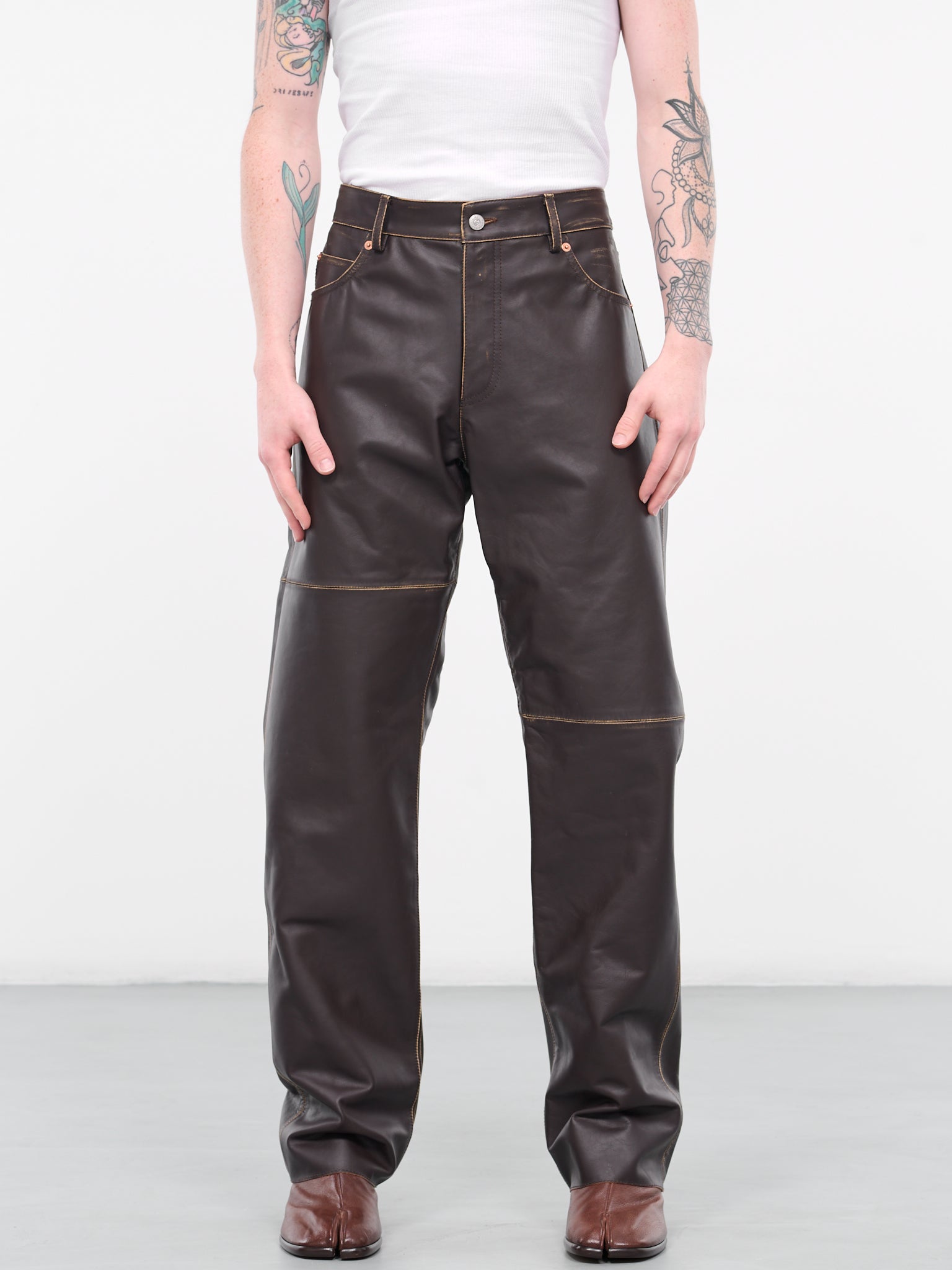 Leather Pants (S62LB0142-SY1645-BROWN)