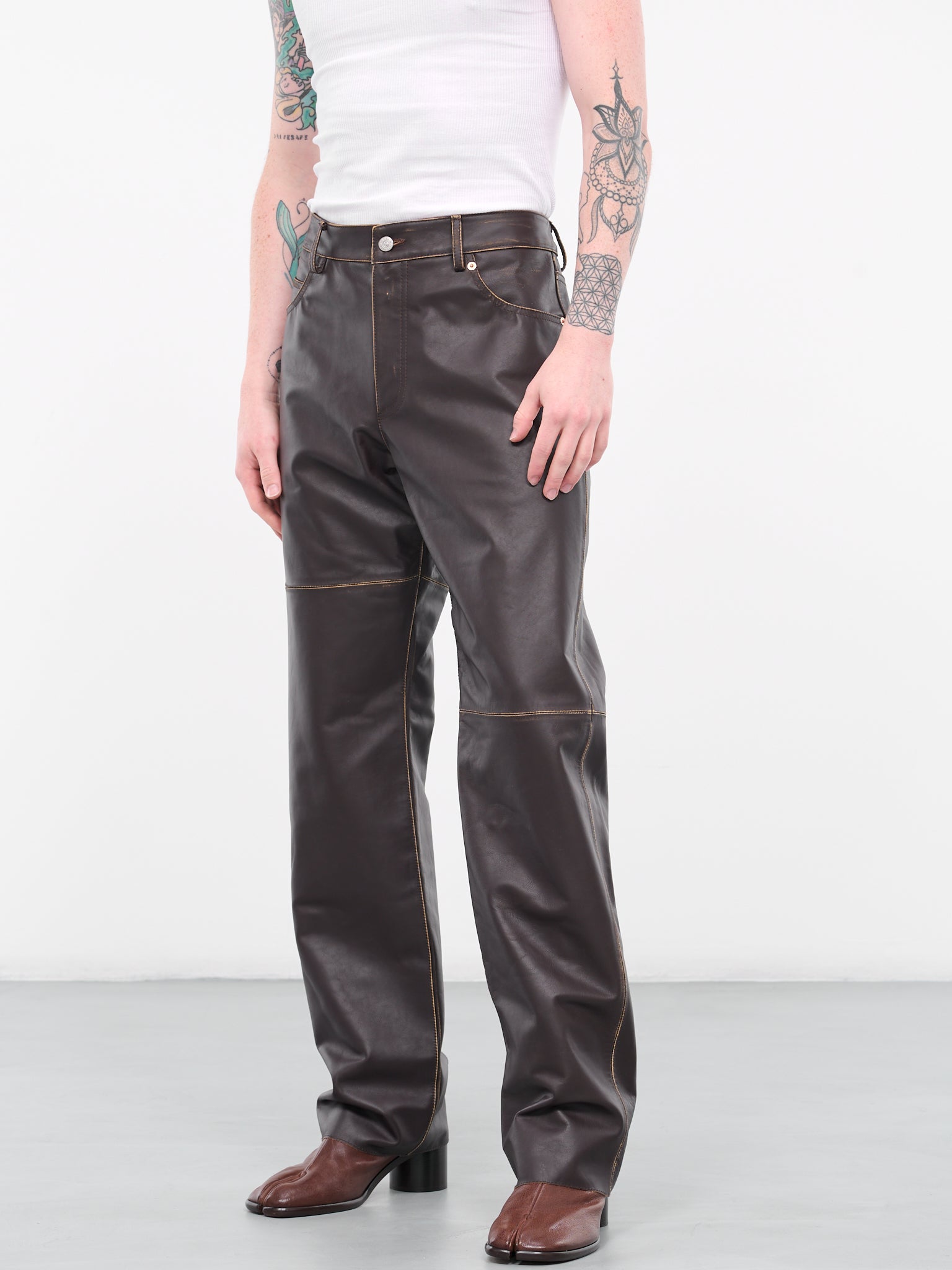 Leather Pants (S62LB0142-SY1645-BROWN)