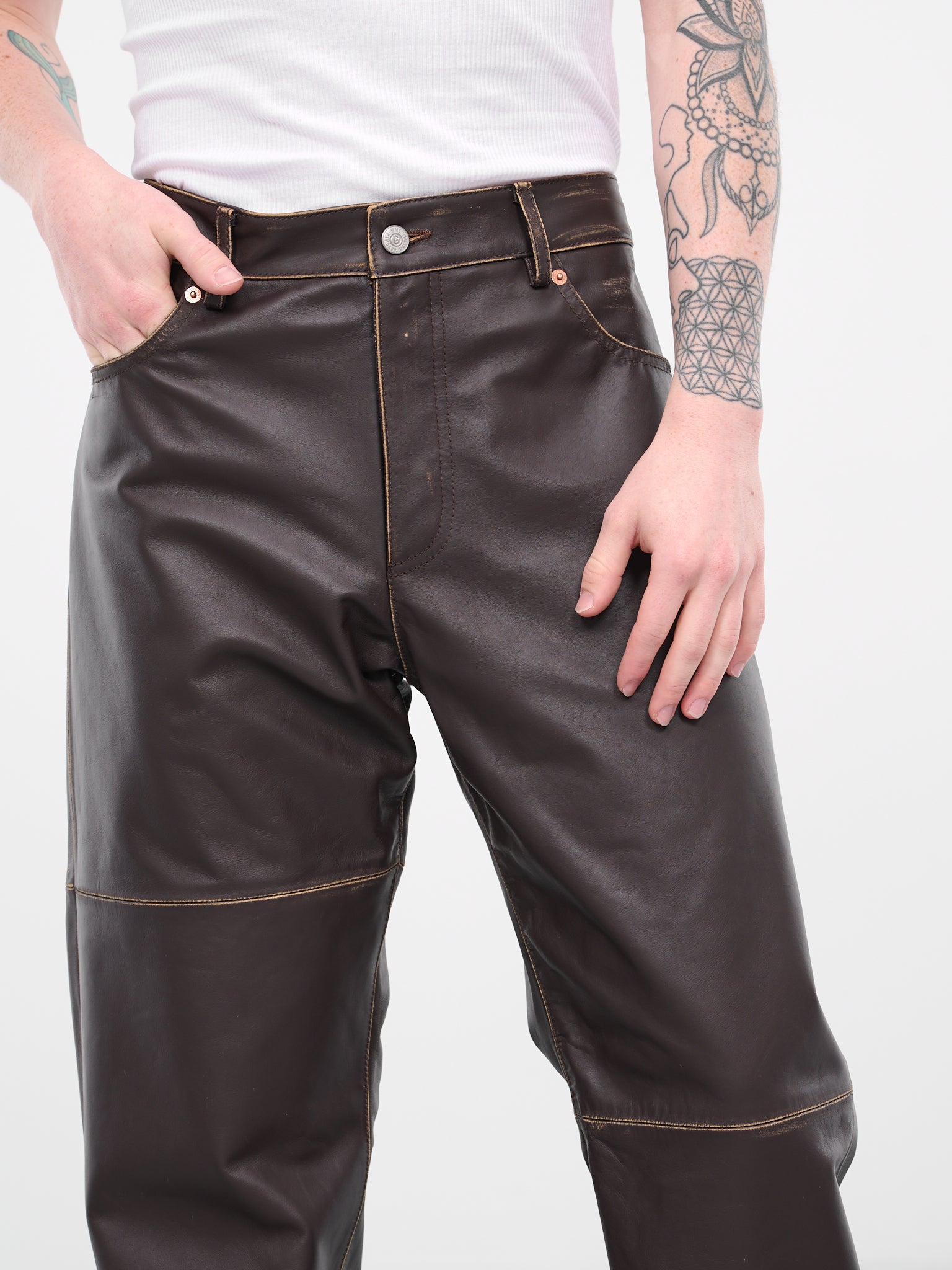 Leather Pants (S62LB0142-SY1645-BROWN)