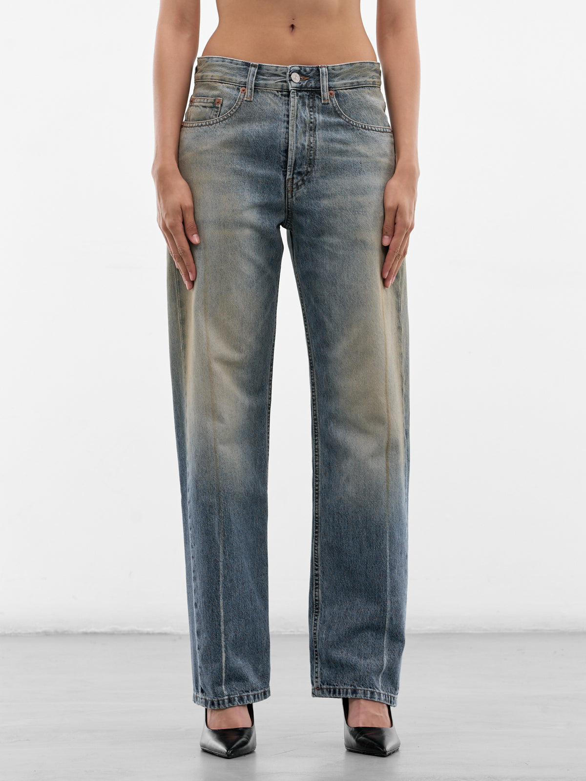 Trompe L'oeil Seams Denim Jeans (S62LB0217-M30055-964-DENIM)