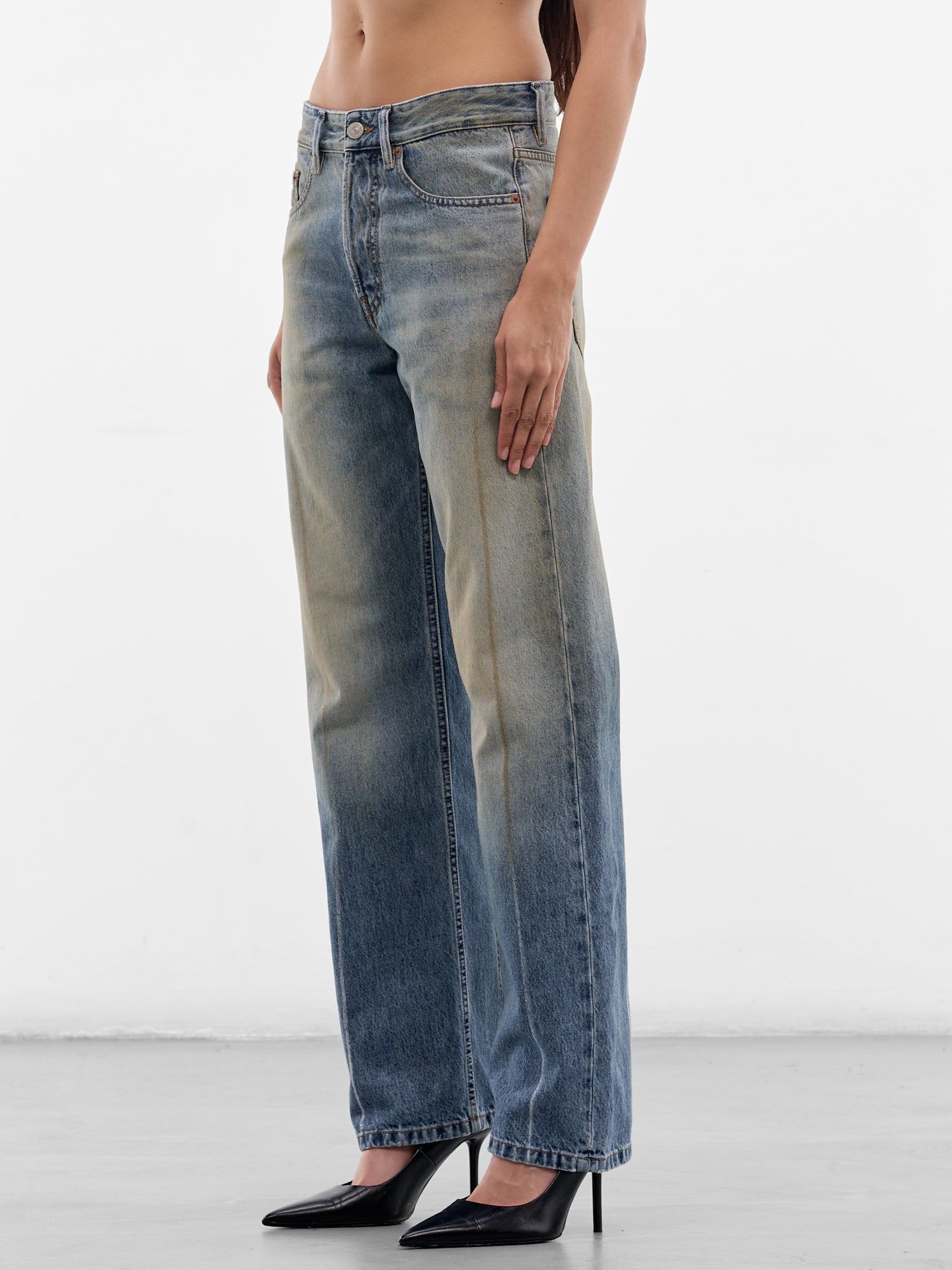 Trompe L'oeil Seams Denim Jeans (S62LB0217-M30055-964-DENIM)