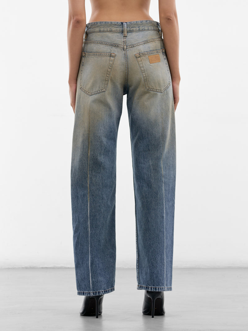 Trompe L'oeil Seams Denim Jeans (S62LB0217-M30055-964-DENIM)