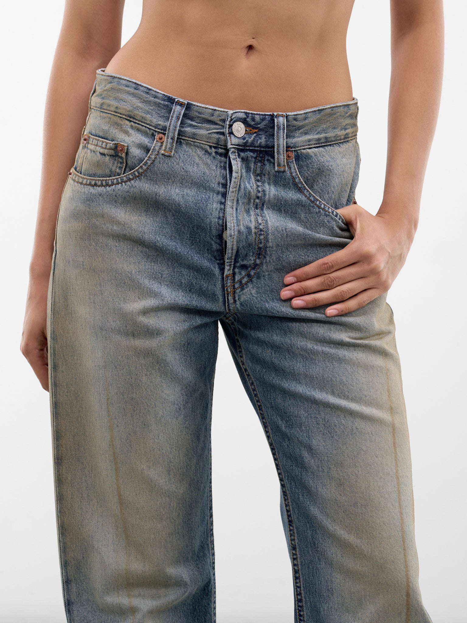 Trompe L'oeil Seams Denim Jeans (S62LB0217-M30055-964-DENIM)
