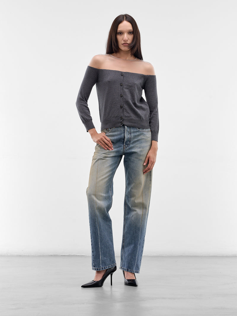 Trompe L'oeil Seams Denim Jeans (S62LB0217-M30055-964-DENIM)