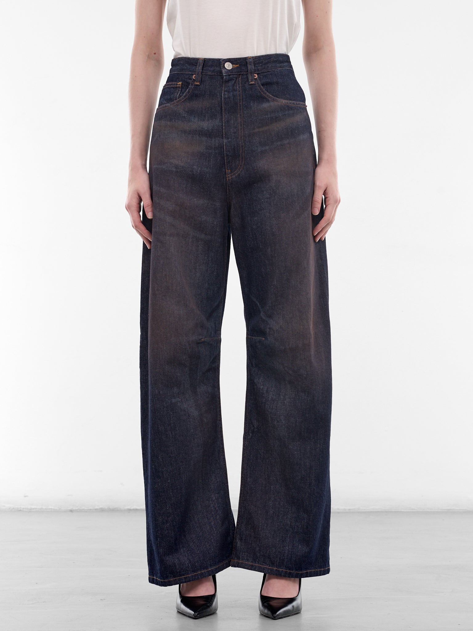 Dark Blue Wide Denim Jeans (S62LB0218-M30055-963-BLUE)