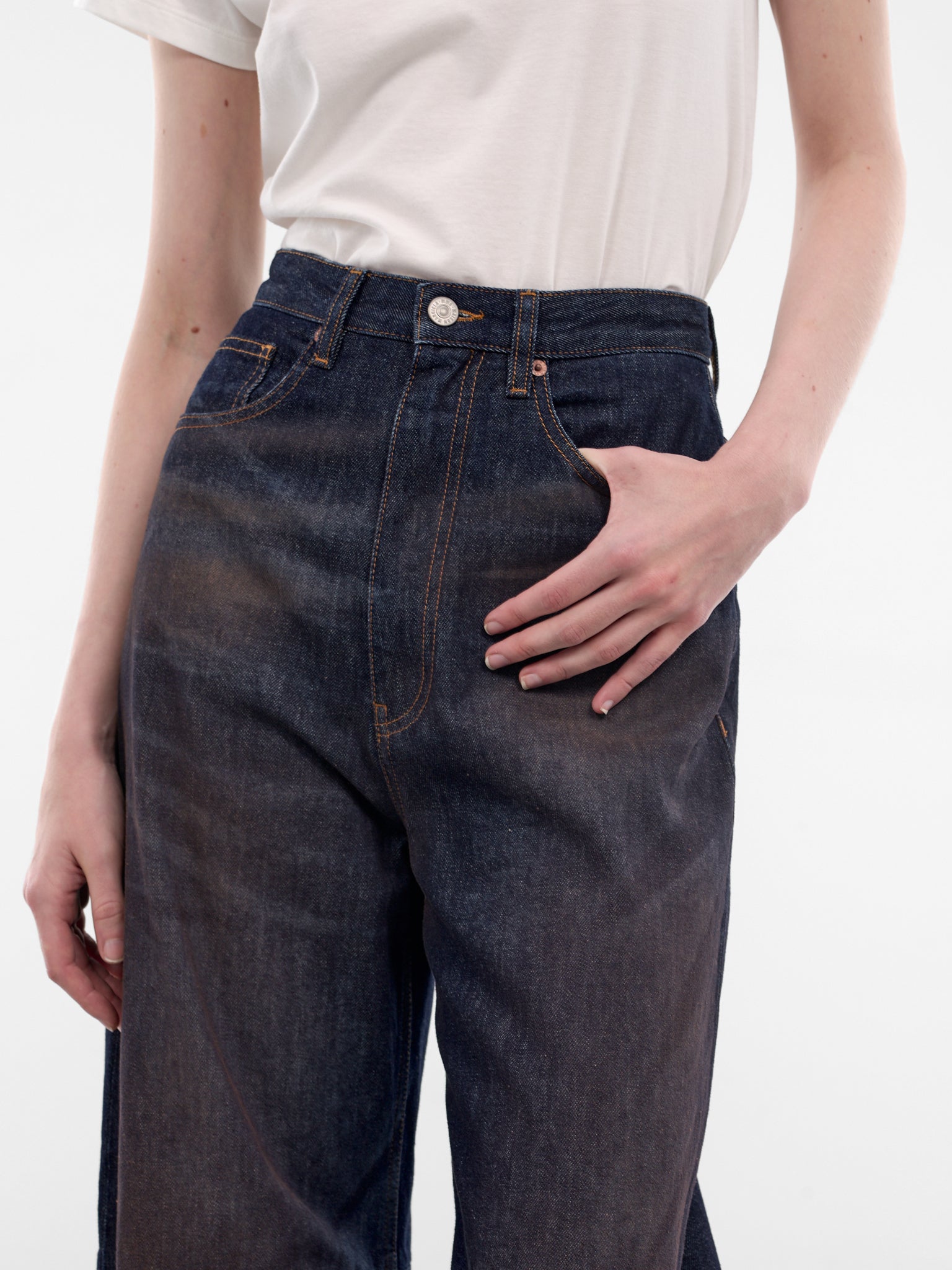 Dark Blue Wide Denim Jeans (S62LB0218-M30055-963-BLUE)