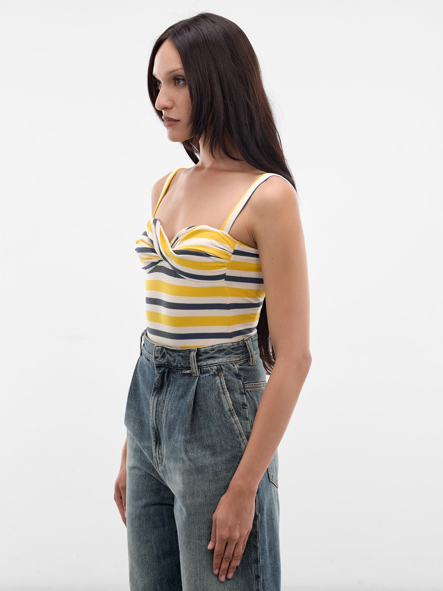 MM6 MAISON MARGIELA Striped Twisted Bust Swimsuit | H.Lorenzo - side