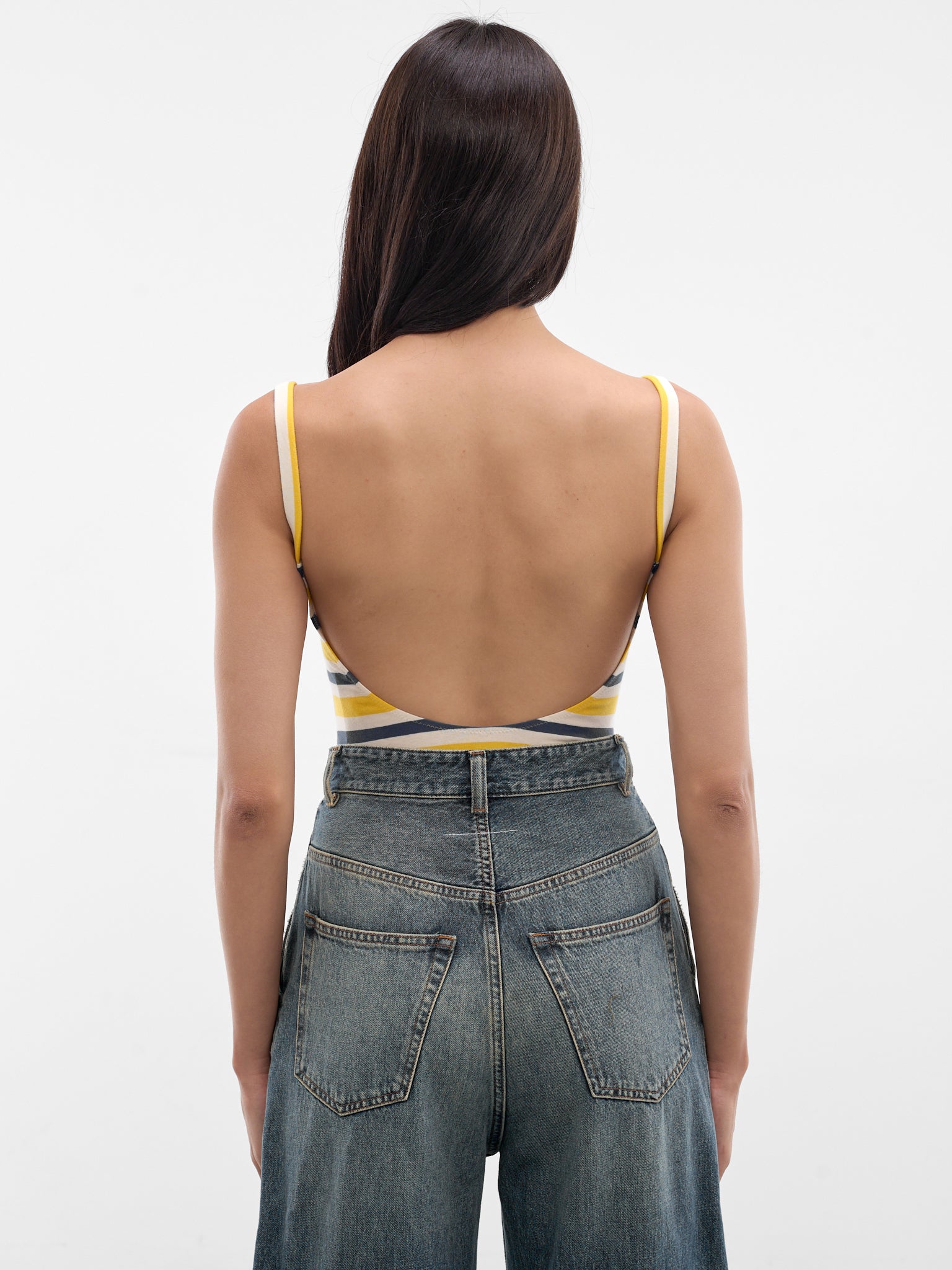 MM6 MAISON MARGIELA Striped Twisted Bust Swimsuit | H.Lorenzo - back