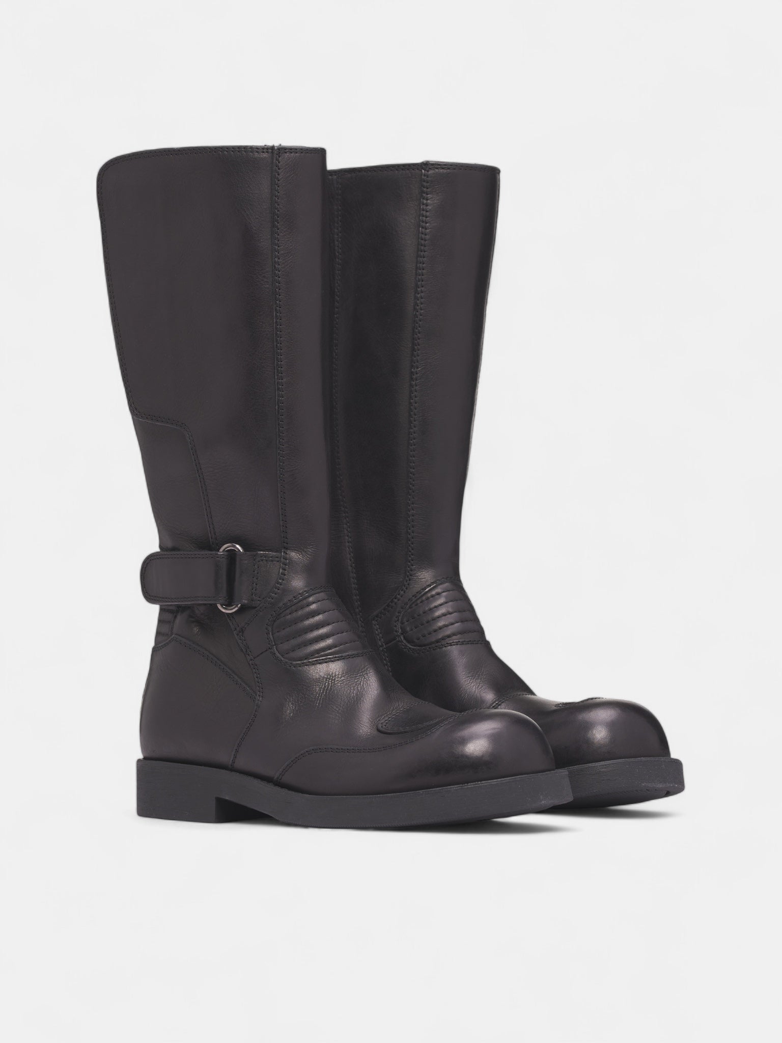 Black Leather Engineer Boots (S66WW0100-P7431-T8013-BLACK)