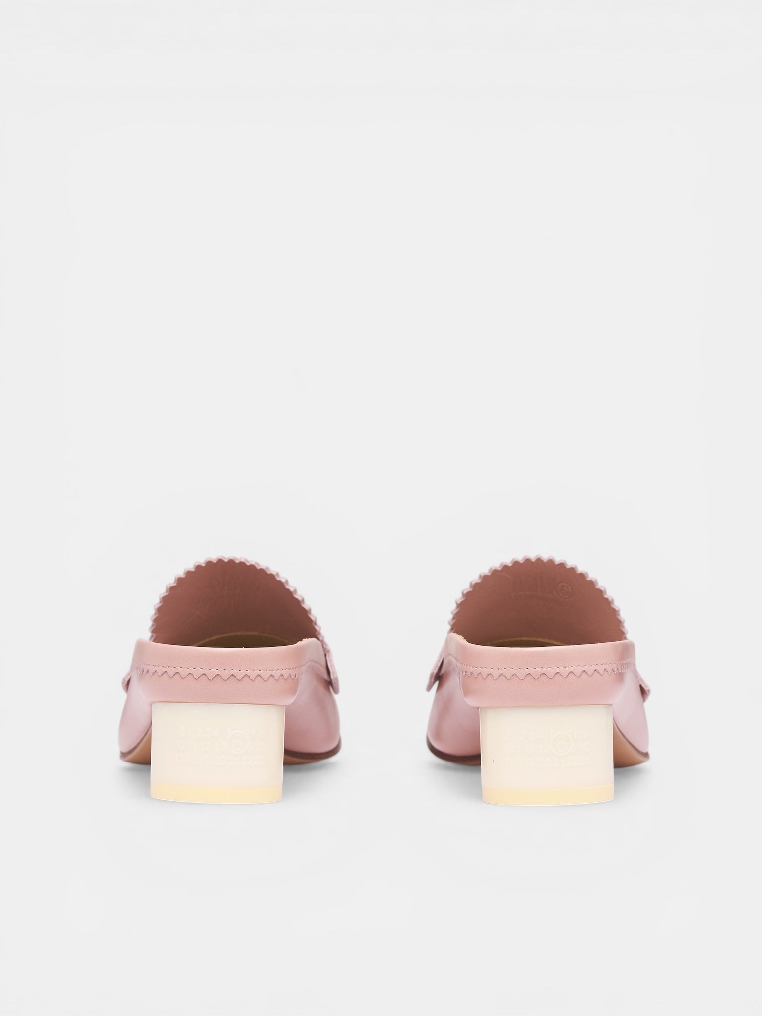 Pink Leather Penny Loafer Mules (S66WX0074-P7560-LIGHT-PINK-PAS)
