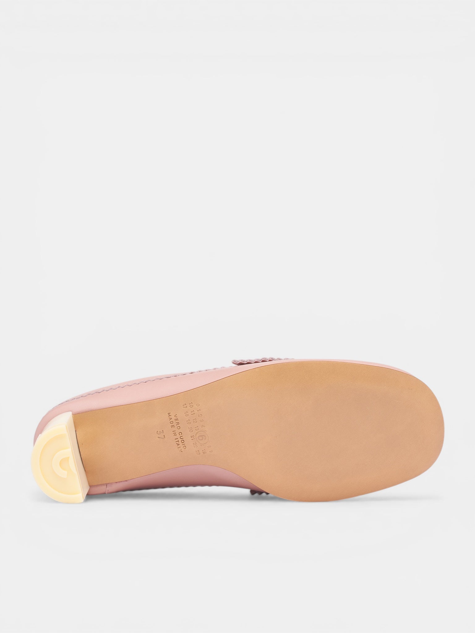 Pink Leather Penny Loafer Mules (S66WX0074-P7560-LIGHT-PINK-PAS)