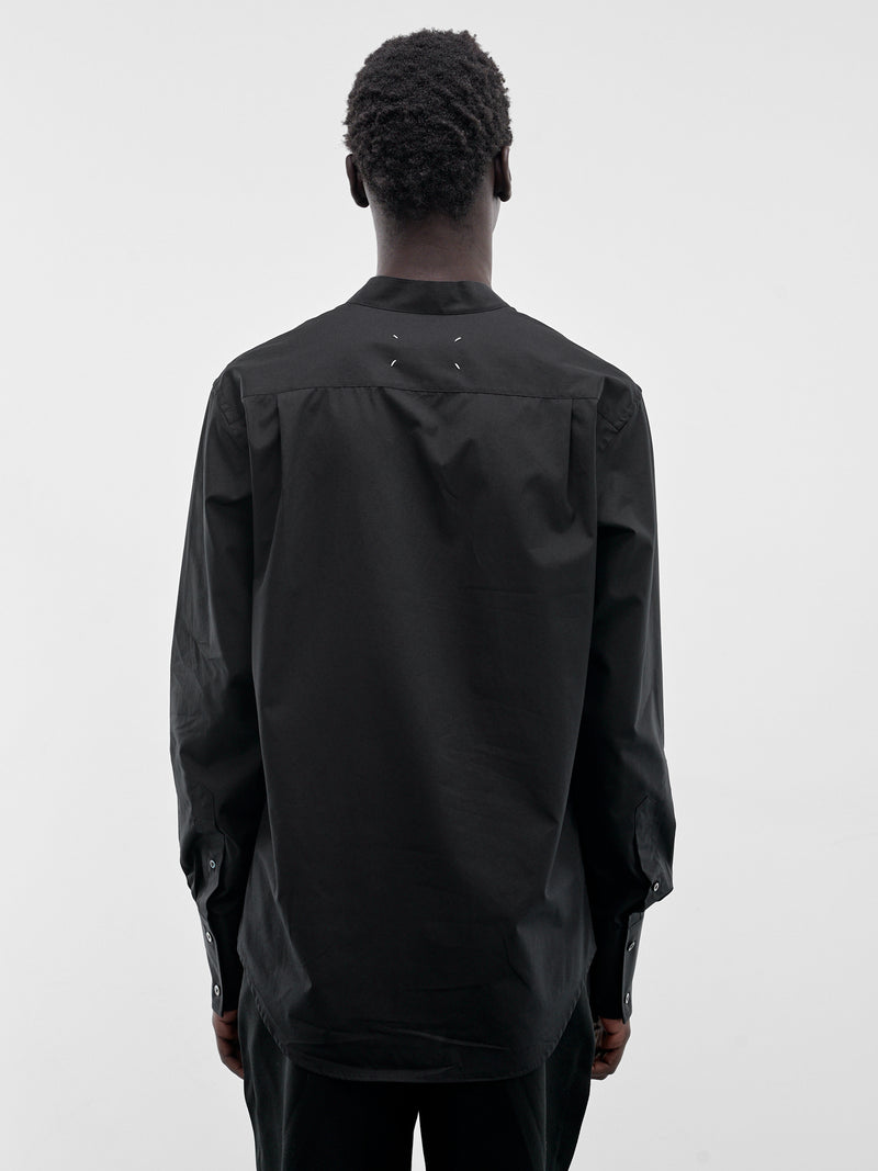 Black V-Neck Tied Shirt (S67DT0031-S43001-900-BLACK)