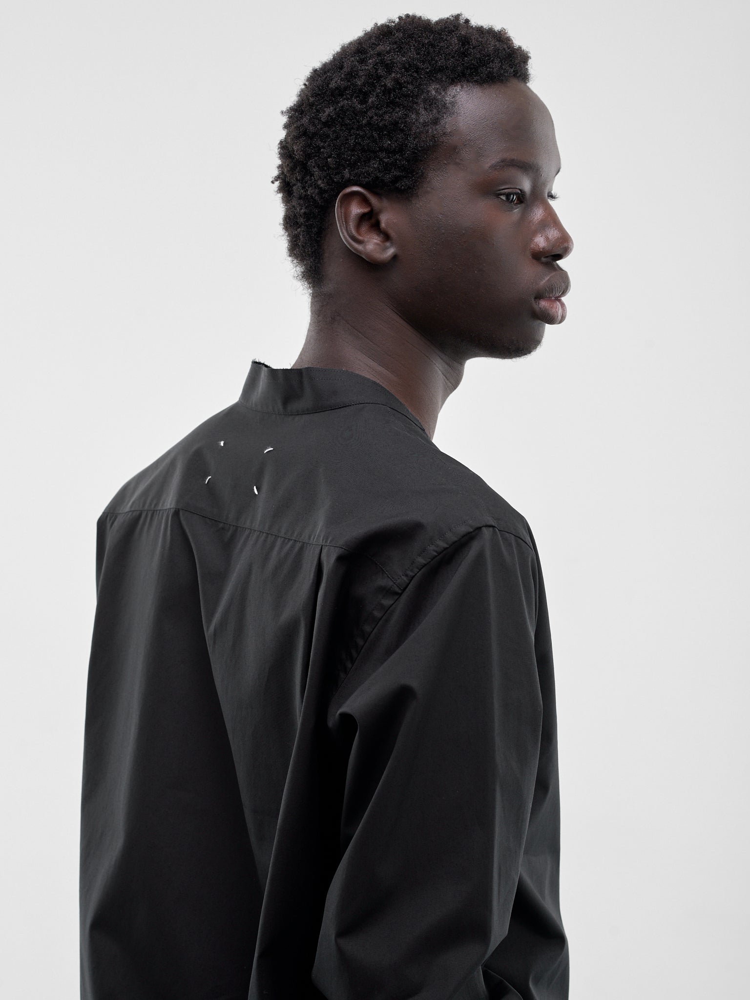 Black V-Neck Tied Shirt (S67DT0031-S43001-900-BLACK)