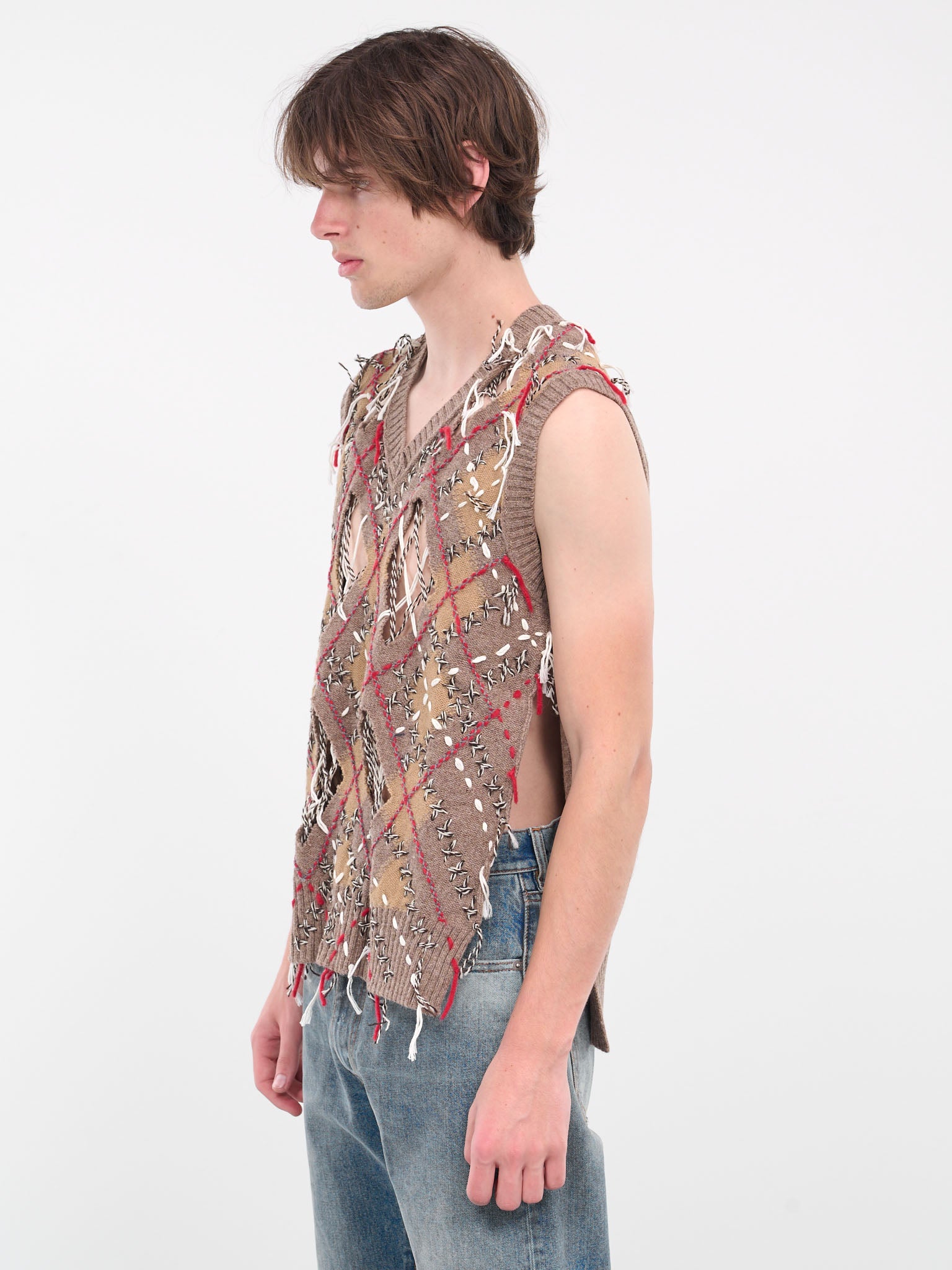 Distressed Knit Tank (S67FB0027-S18329-001F-BROWN)