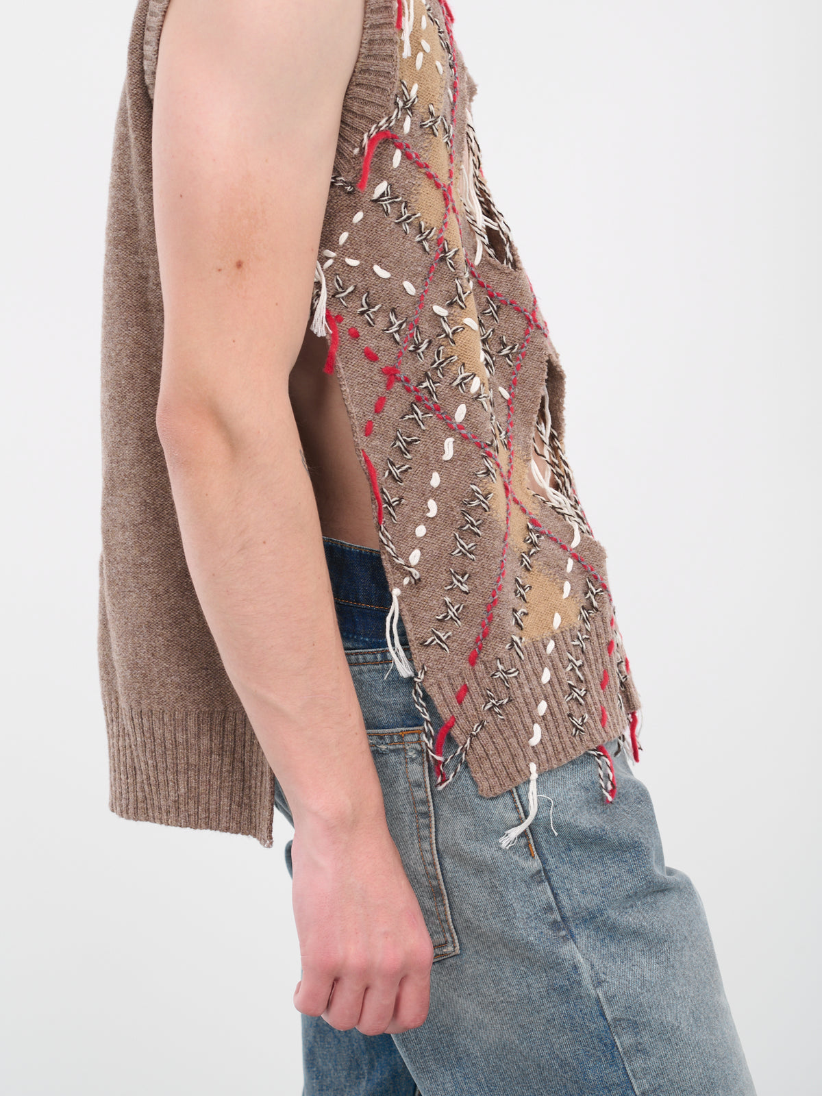Distressed Knit Tank (S67FB0027-S18329-001F-BROWN)