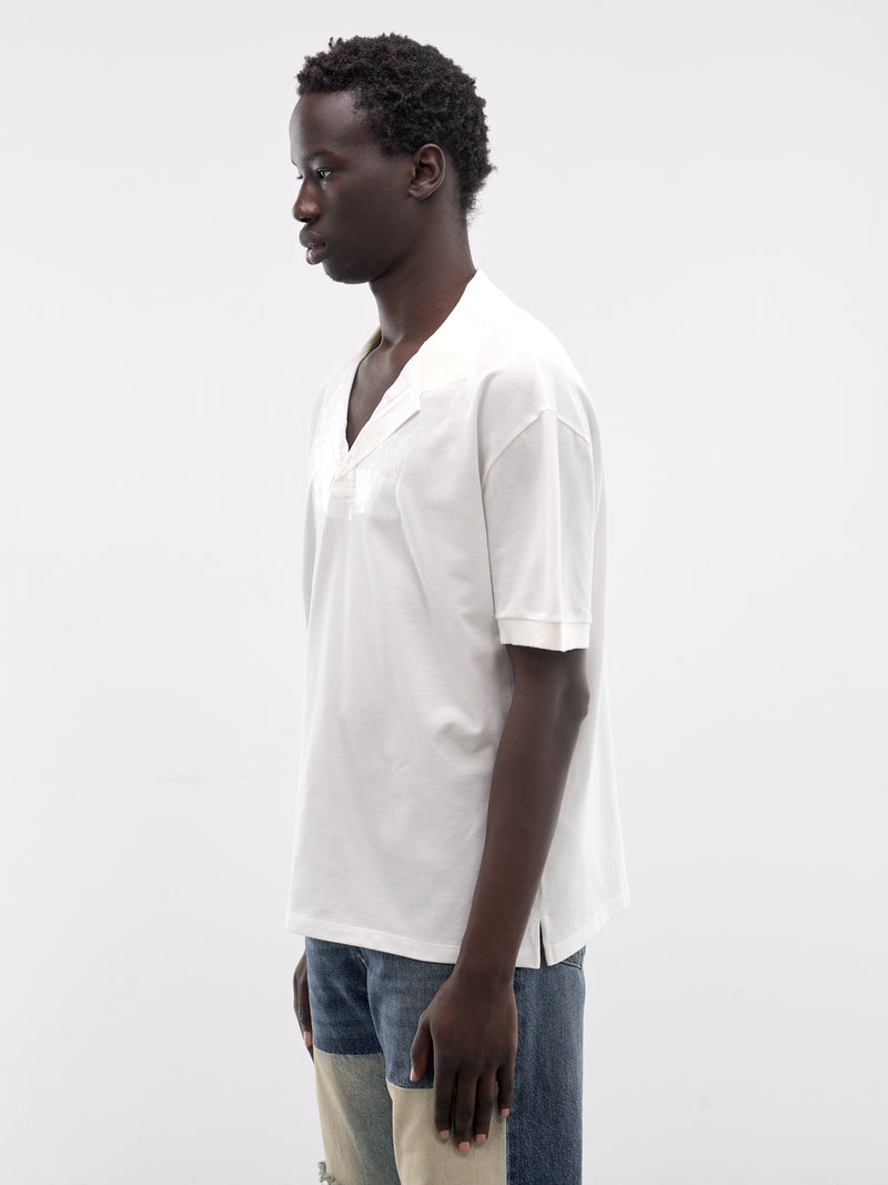 White Taped V-Neck Tee (S67GL0024-M20201-OFF-WHITE)