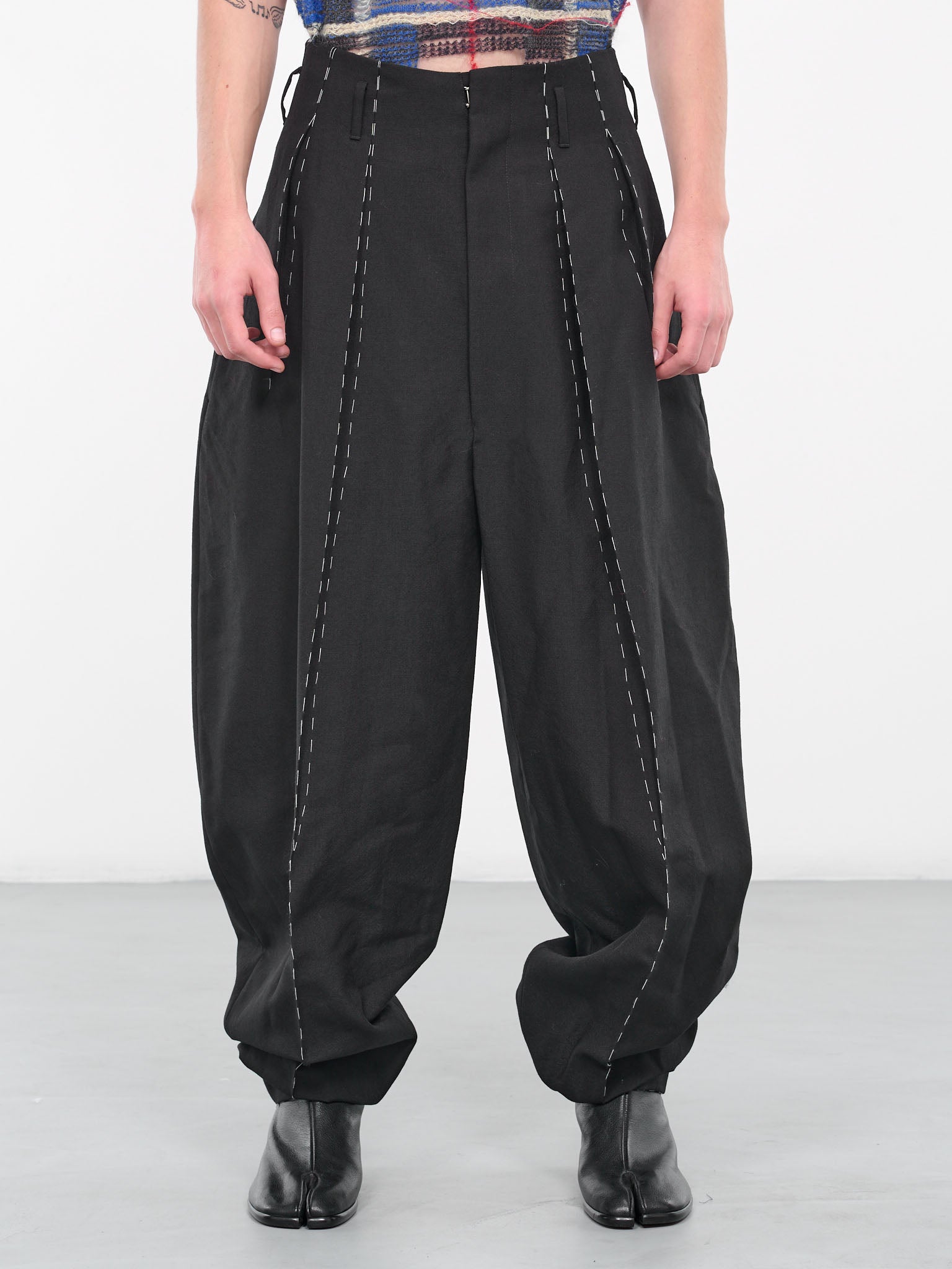 Stitch Pleated Trousers (S67KA0044-S49892-900-BLACK)
