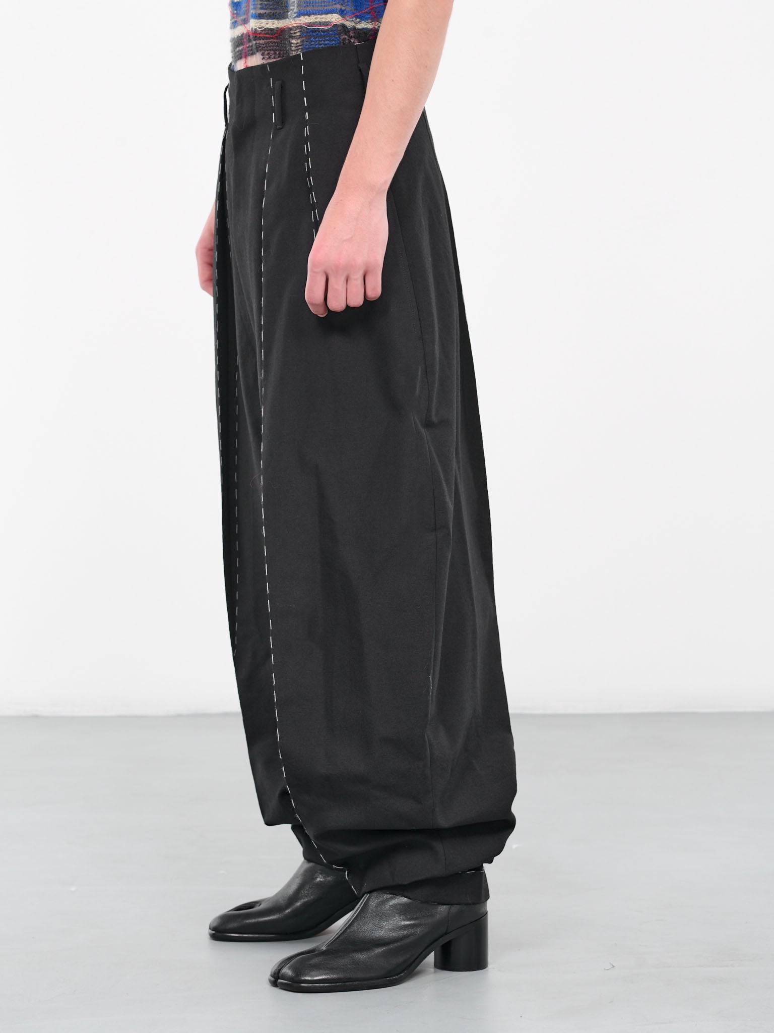 Stitch Pleated Trousers (S67KA0044-S49892-900-BLACK)