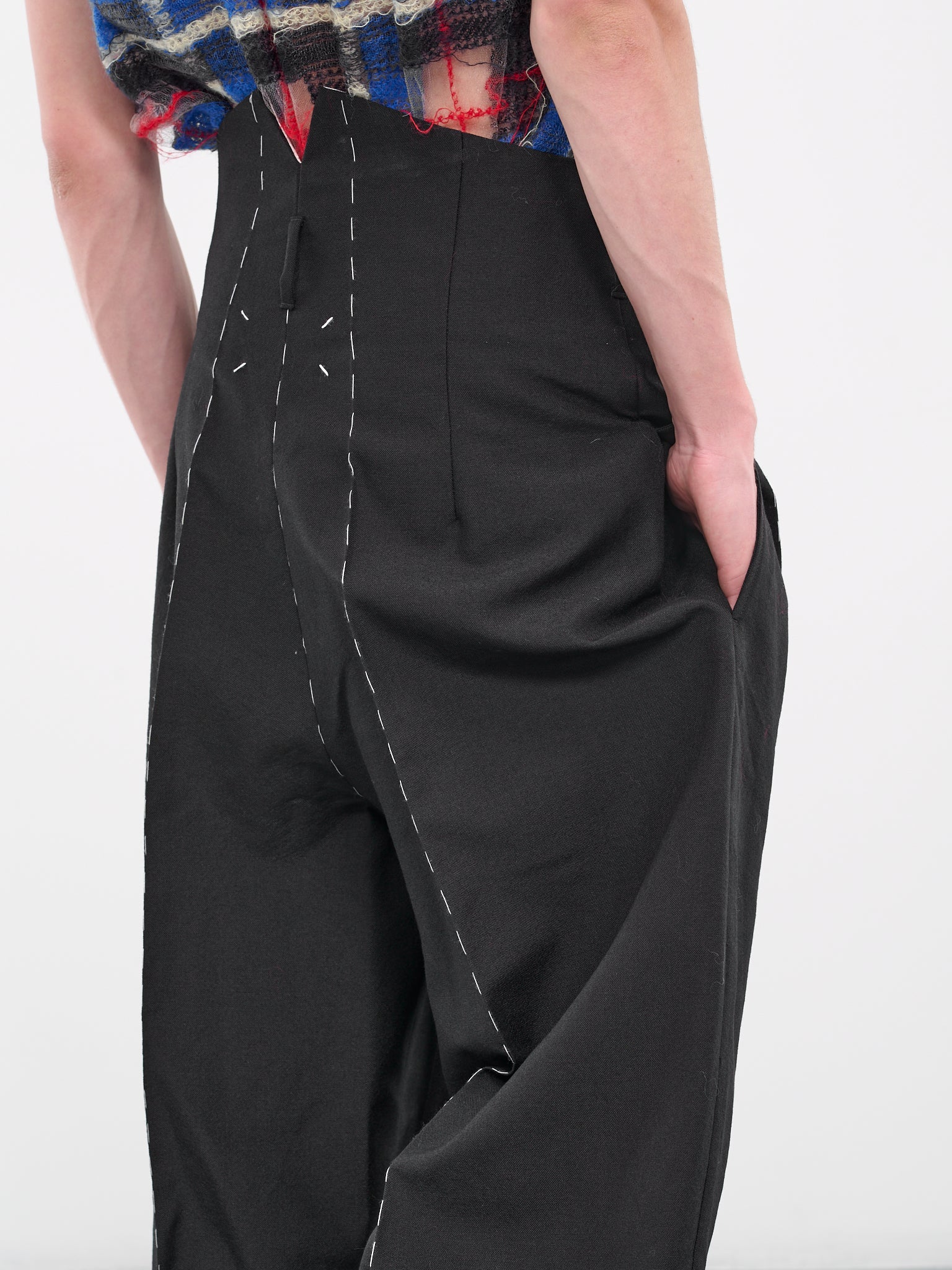 Stitch Pleated Trousers (S67KA0044-S49892-900-BLACK)