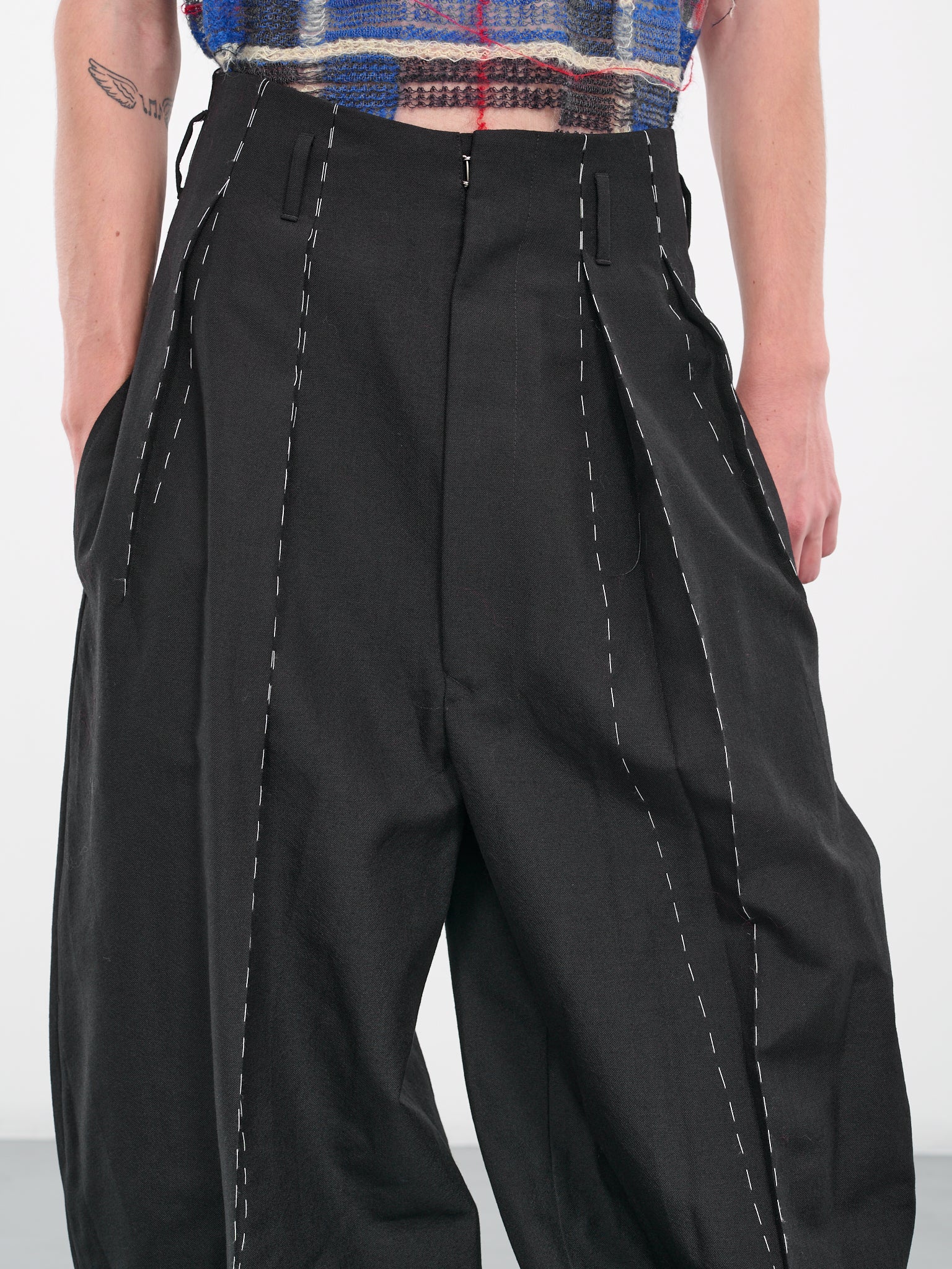 Stitch Pleated Trousers (S67KA0044-S49892-900-BLACK)