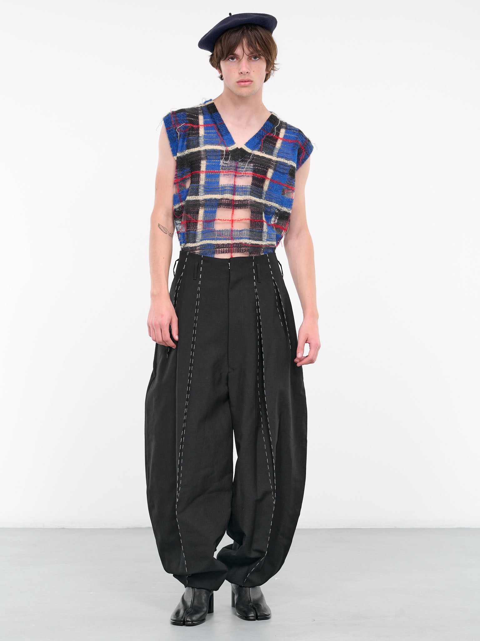 Stitch Pleated Trousers (S67KA0044-S49892-900-BLACK)