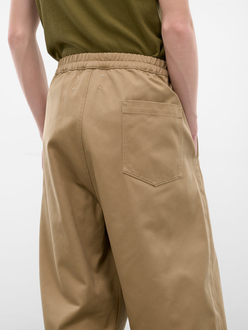 Beige Pleated Elastic Trousers (S67KA0091-S54042-BEIGE)