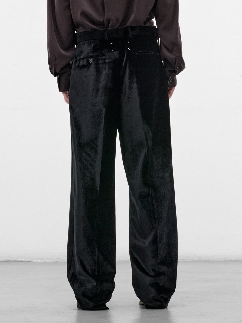 Black Velvet Wide Trousers (S67KA0101-S53941-900-BLACK)