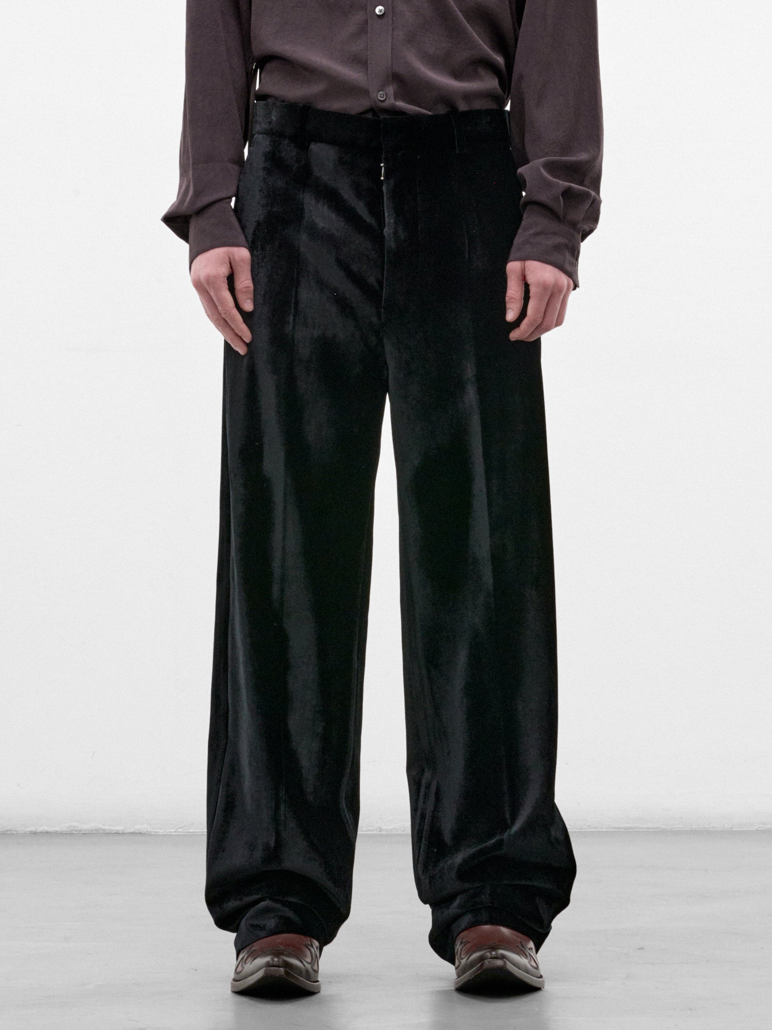 Black Velvet Wide Trousers (S67KA0101-S53941-900-BLACK)