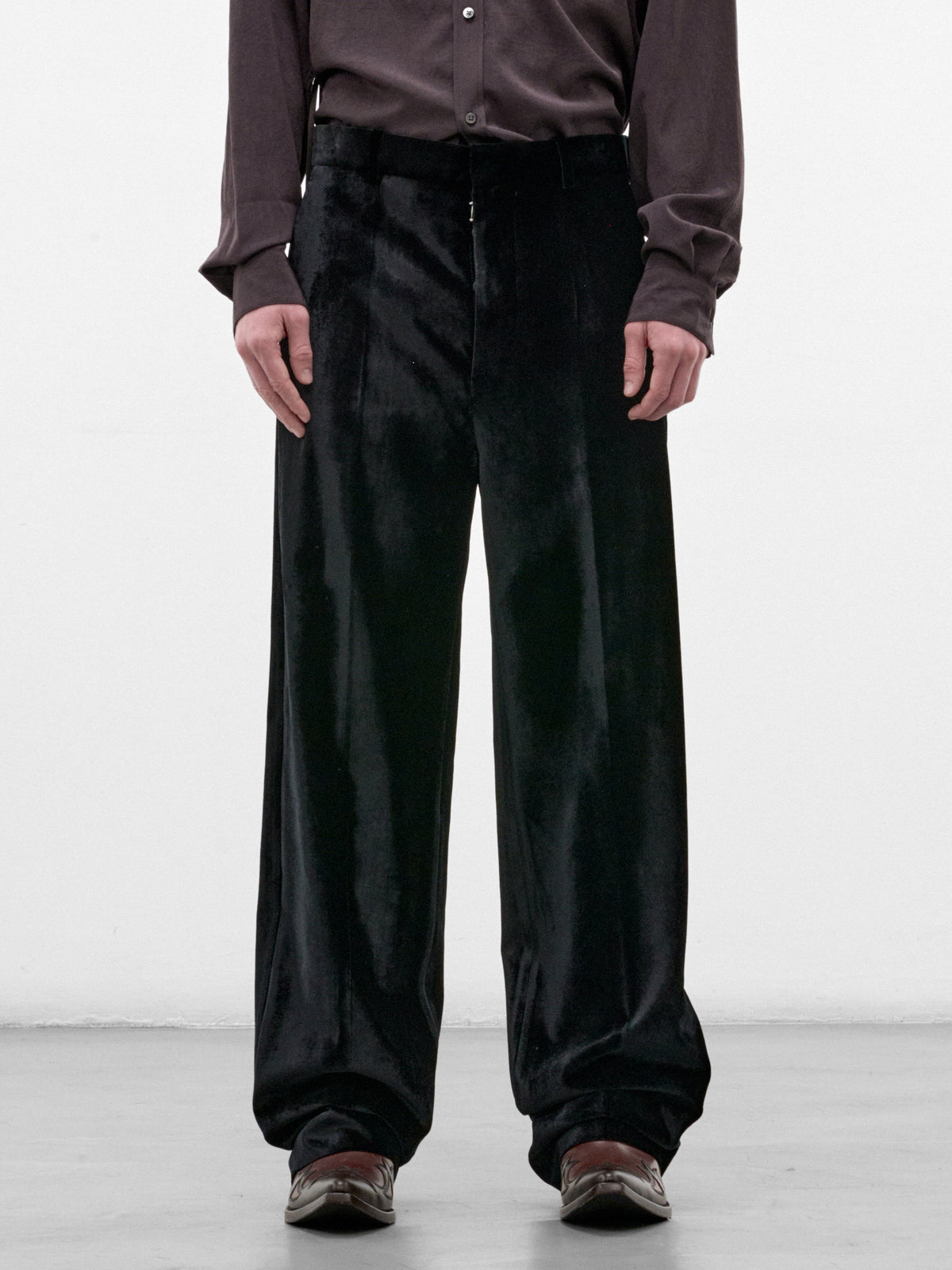 Black Velvet Wide Trousers (S67KA0101-S53941-900-BLACK)