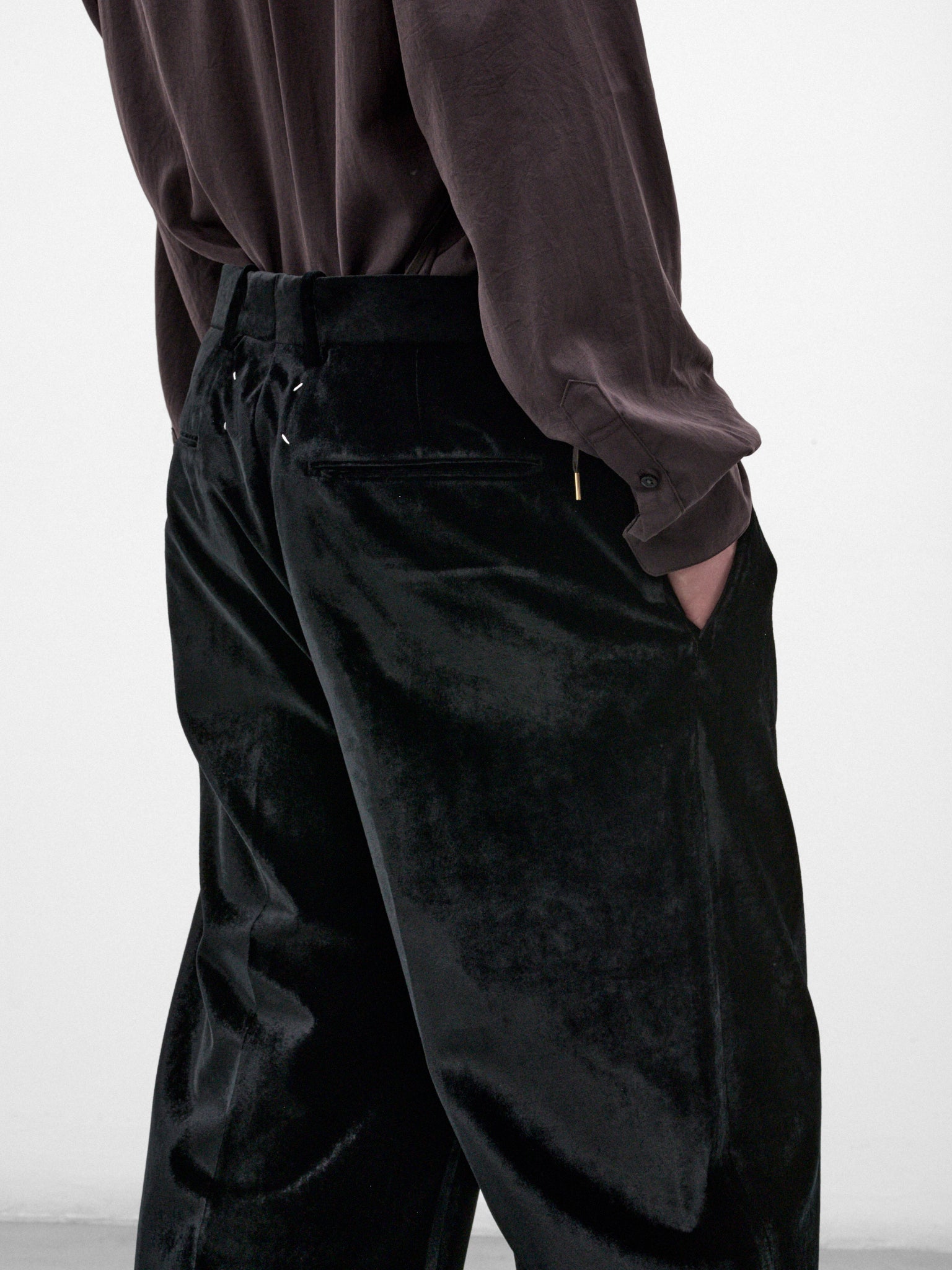 Black Velvet Wide Trousers (S67KA0101-S53941-900-BLACK)