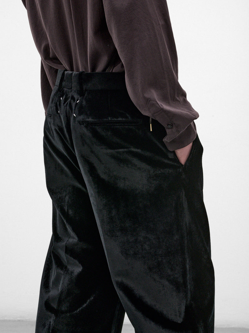 Black Velvet Wide Trousers (S67KA0101-S53941-900-BLACK)
