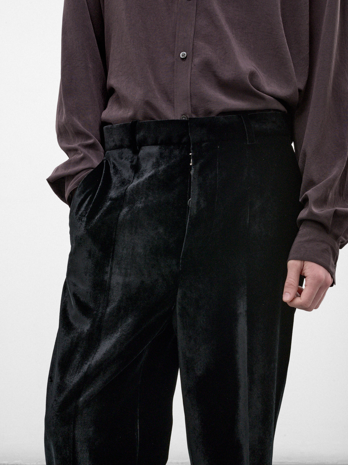 Black Velvet Wide Trousers (S67KA0101-S53941-900-BLACK)