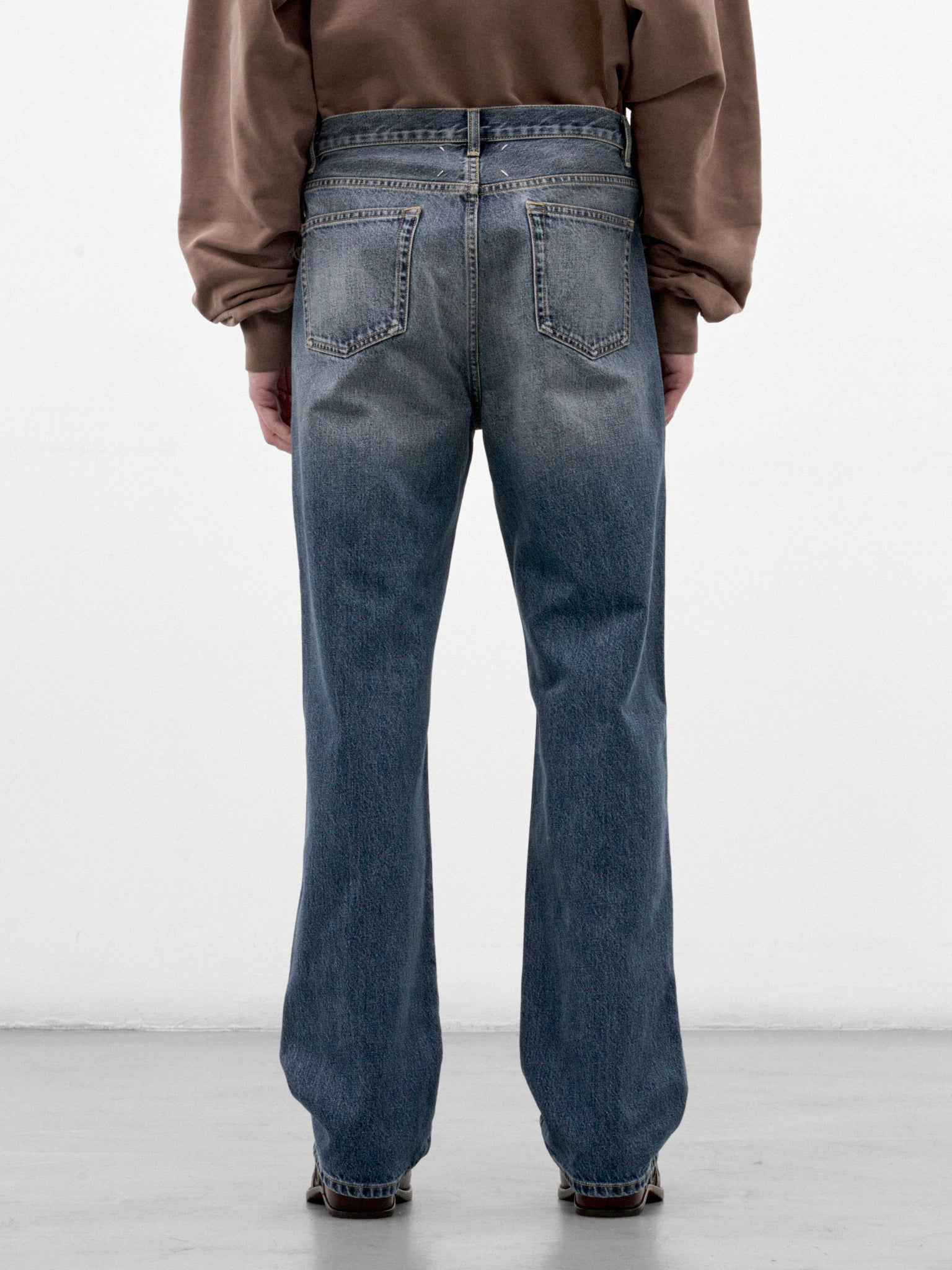 Blue Denim Tapestry Paneled Jeans (S67LA0054-M30066-NEW-DENIM-BLU)