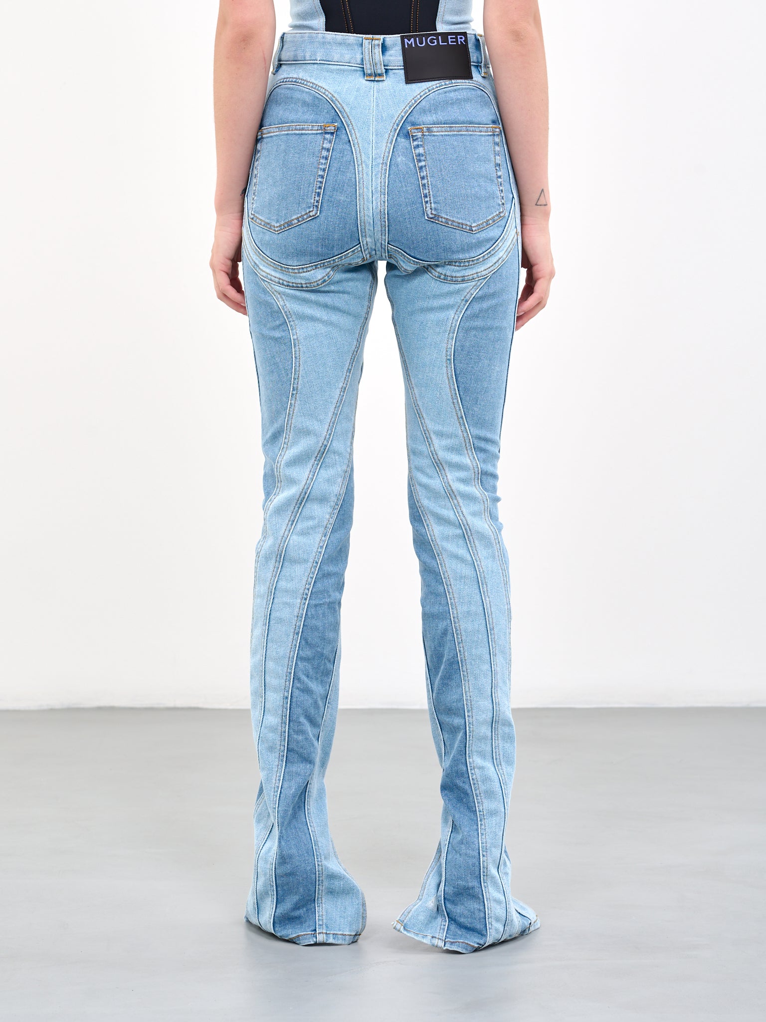 MUGLER Slit Spiral Jeans | H.Lorenzo - back