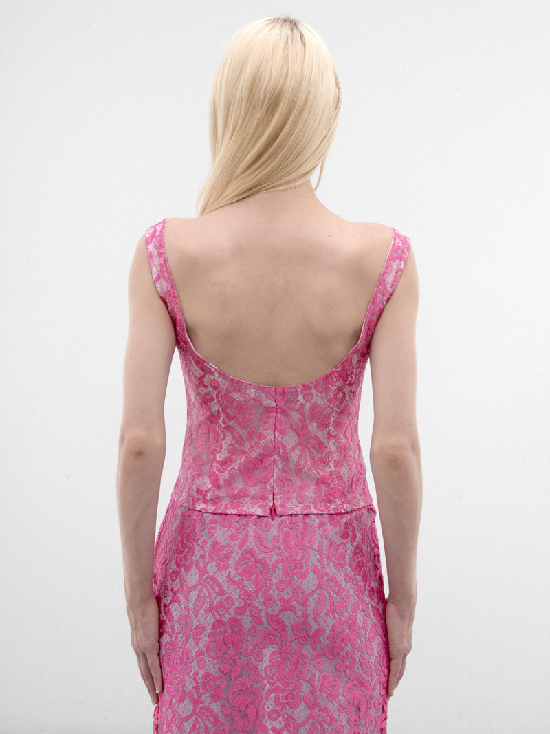 Pink Floral Lace Tank (S7-M-3052-4000-PINK)