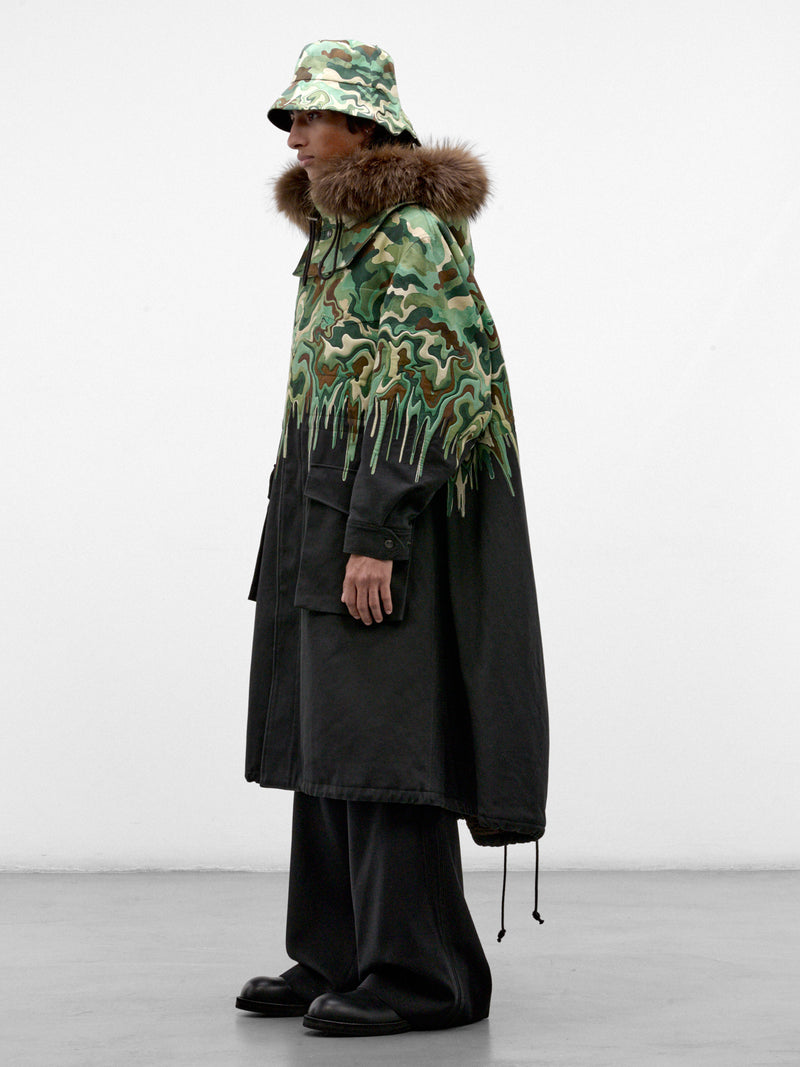 Green Surreal Camo Military Parka (S70CBN0226-GREEN)