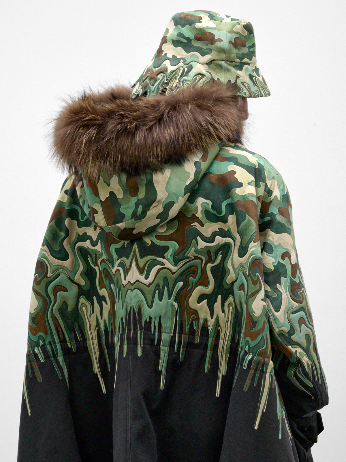 Green Surreal Camo Military Parka (S70CBN0226-GREEN)